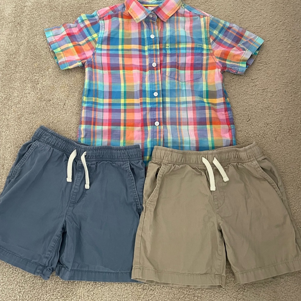 Plaid Multicolor Shirt and Shorts Set